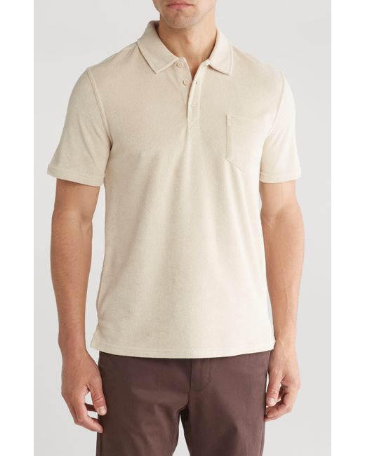 Tori Richard Natural Bungalow Cotton Blend Terry Polo Shirt for men