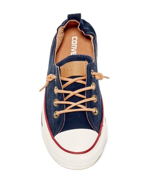 Converse Chuck Taylor All Star Broaderie Anglias Ox Navy Textile Youth Trainers Shoes