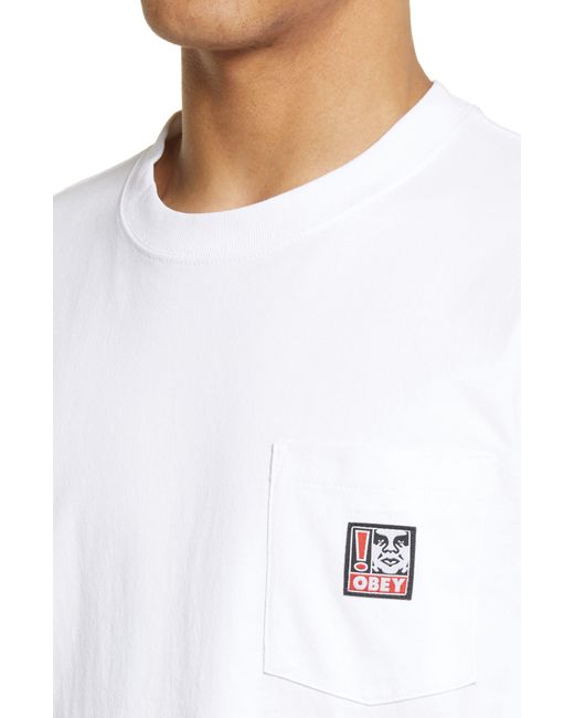 Obey White Point Pocket Logo Organic Cotton T-shirt for men