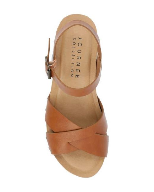 Journee Collection Brown Platform Sandal