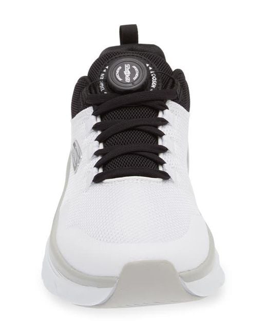 Skechers White D'Lux Walker Lace-Up Sneakers for men