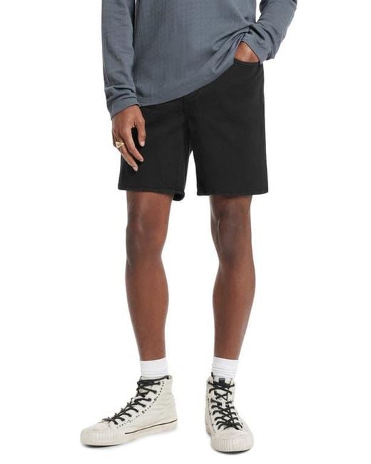 John Varvatos Black Gary Garment Dyed Shorts for men