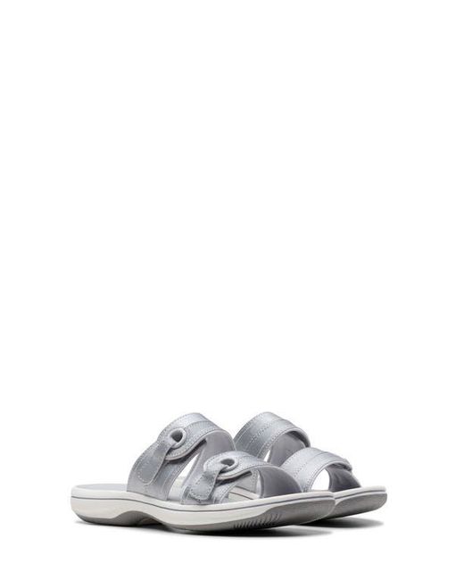 Clarks White Breeze Maye Platform Sandal