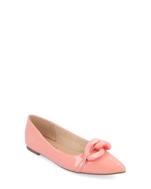 Journee Collection Pink Clareene Pointed Toe Flat