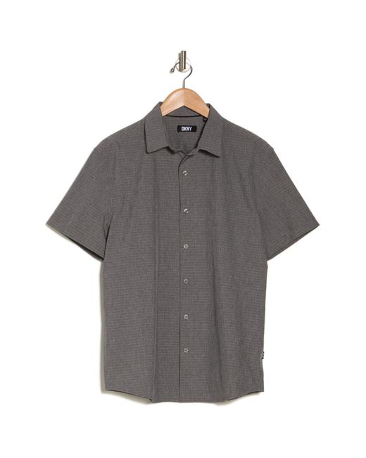DKNY Gray Ezra Short Sleeve Button-up Shirt for men