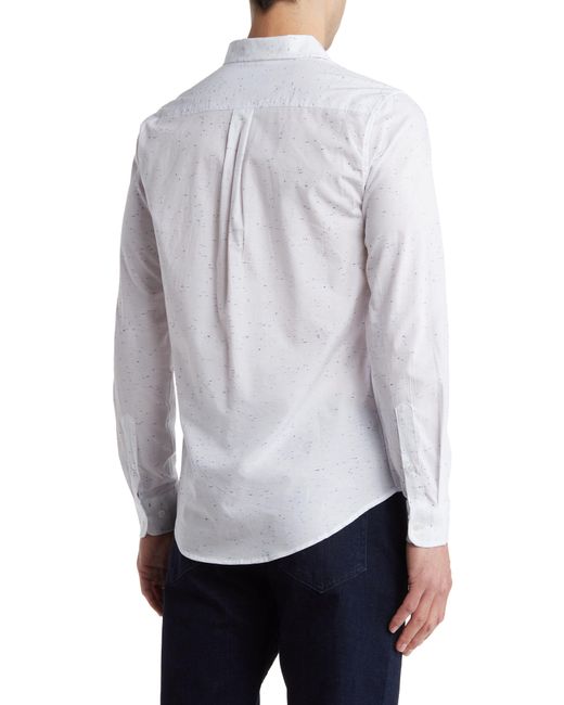 Report Collection White Cotton Neppy Button-up Shirt for men