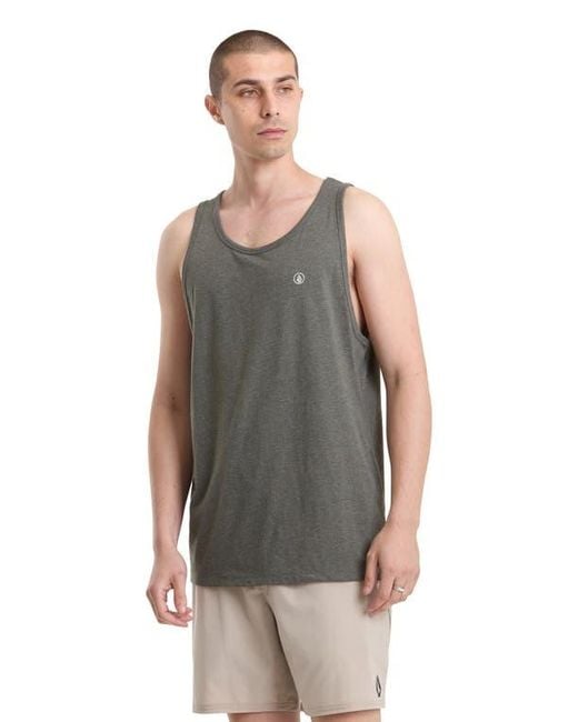Volcom Gray Solid Tank for men