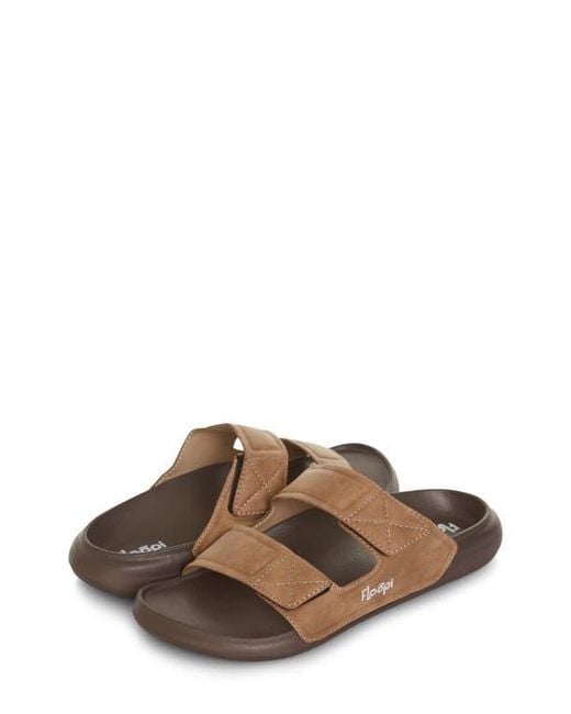 FLOOPI Brown Noah Adjustable Slide Sandal for men