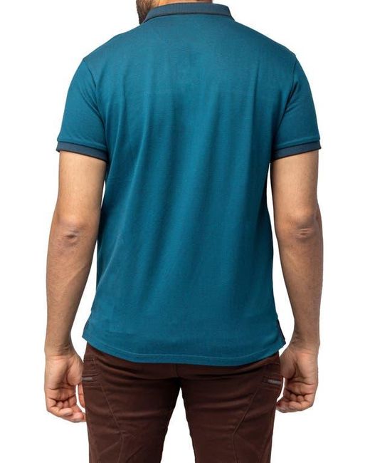 Xray Jeans Blue Contrast Collar Piqué Polo Shirt for men