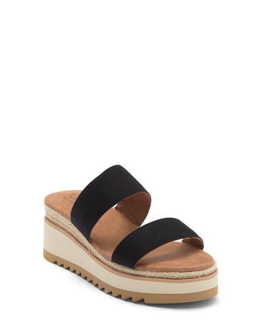 TOMS Black Lilo Platform Wedge Sandal