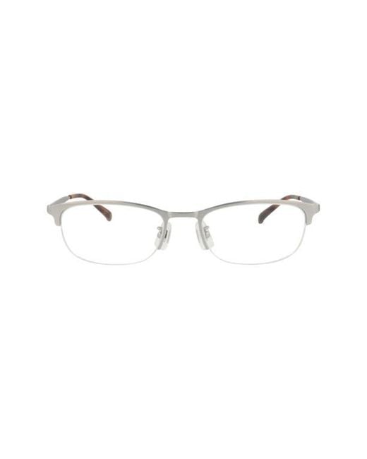 Dunhill Metallic 52Mm Half Rim Rectangular Optical Glasses for men