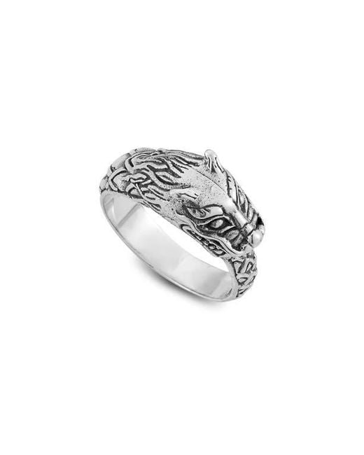Samuel B. Metallic Engraved Dragon Ring