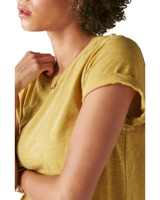 Lucky Brand Yellow Classic Cotton Slub T-Shirt