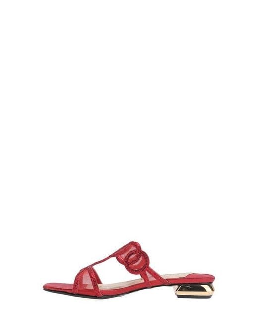 Lady Couture Pink Fab Rhinestone Slide Flat