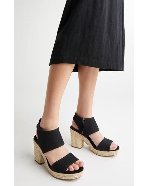 TOMS Black Majorca Platform Sandal