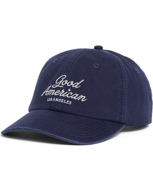GOOD AMERICAN Blue Logo Baseball Cap