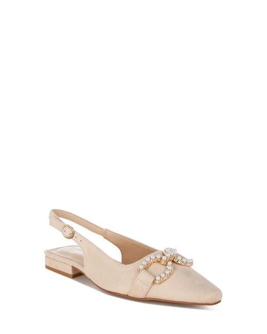 LONDON RAG White Salova Embellished Slingback Pump