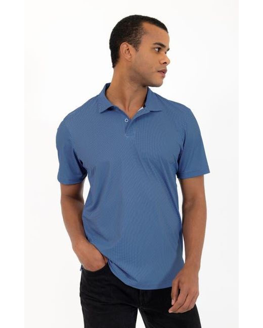 PINOPORTE Blue Short Sleeve Stretch Polo for men