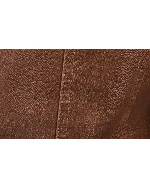 Xray Jeans Brown Faux Shearling Lined Trucker Jacket for men