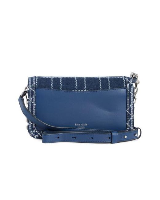 Kate Spade Blue Dakota Denim Check Small Crossbody Bag