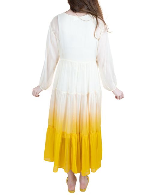 Saachi Yellow Ombré Cover-up Dress
