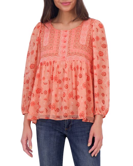Lucky Brand Red Floral Tunic
