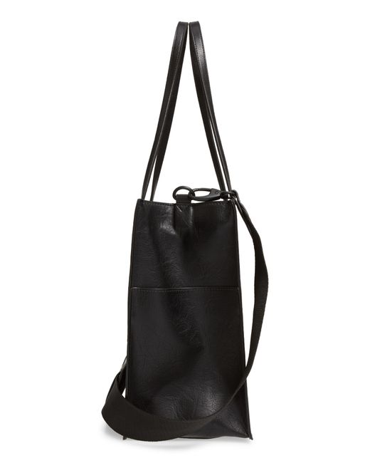 BEIS Black Mini Work Faux Leather Tote