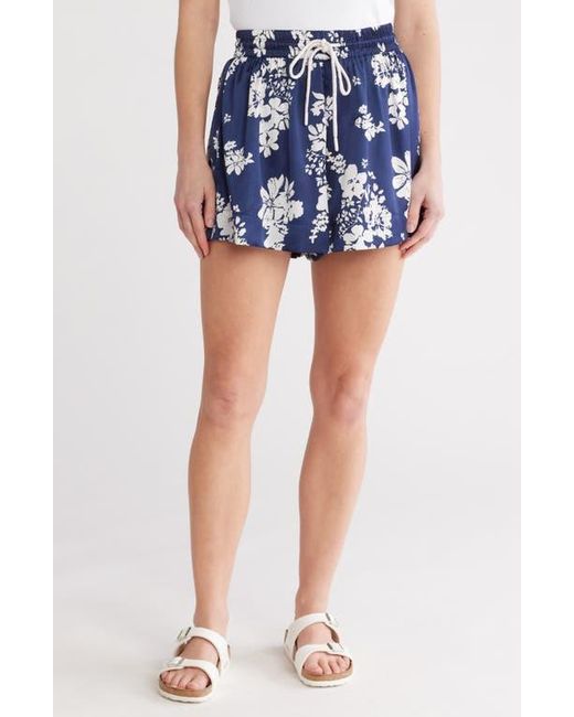 Elan Blue Patterned Cover-Up Shorts