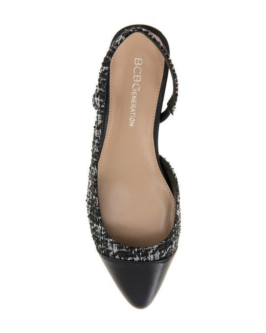 BCBGeneration Black Tillie Slingback Cap Toe Pump
