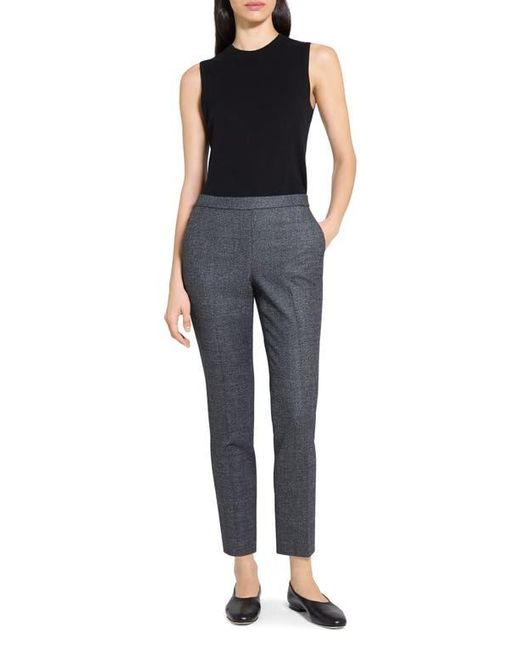 Theory Blue Marled Flannel Treeca Pull-On Pants
