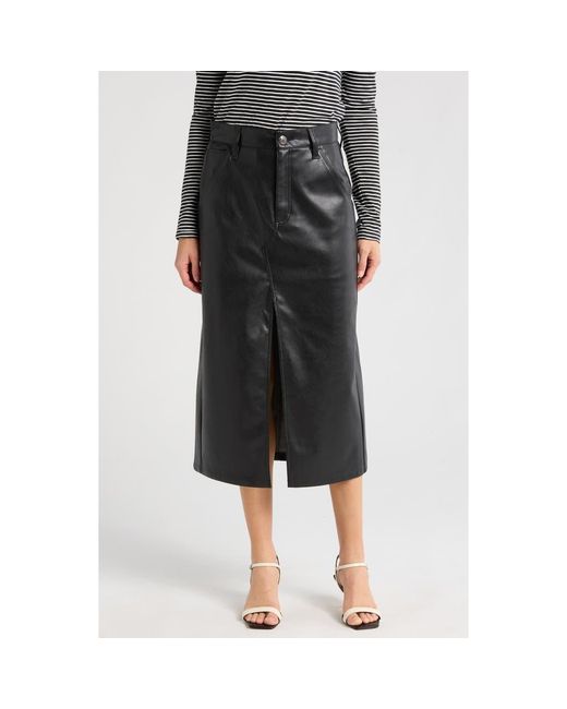 Rag & Bone Gray Faux Leather Skirt