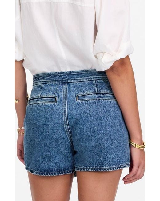 Madewell Blue Denim Micro Mini Wrap Skort