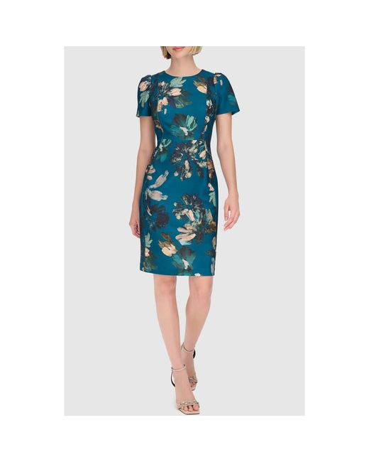 Calvin Klein Floral Print Sheath Dress in Blue Lyst