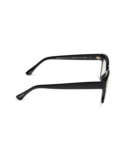 DIFF Black Ava 50Mm Square Light Blocking Glasses for men