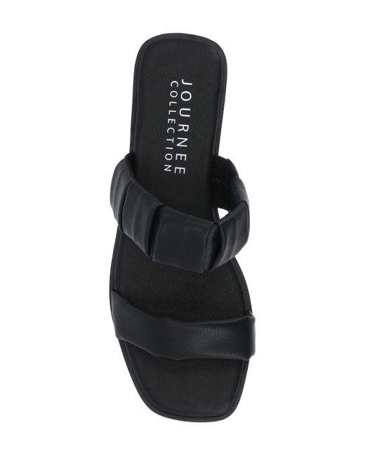 Journee Collection Black Pegie Flat Slide Sandal