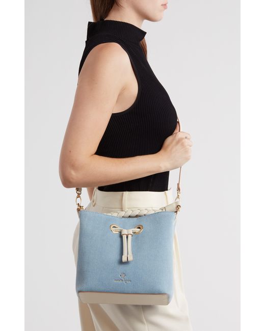 Nanette Lepore Blue Faux Leather Bucket Bag