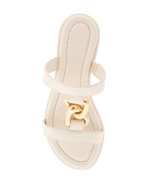 Aerosoles White Geraldine Chain Slide Sandal
