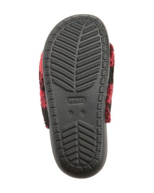 CROCSTM Red Classic Buffalo Check Slide Slipper