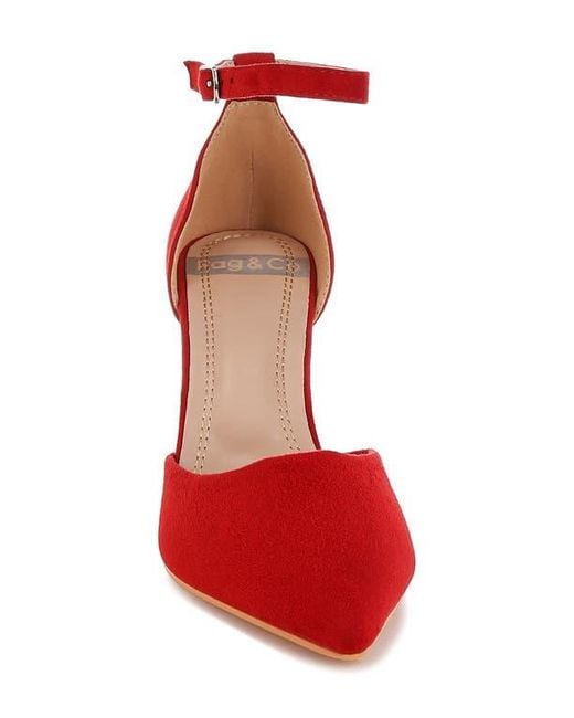 Rag & Co Red Ushra Pointed Toe Pump
