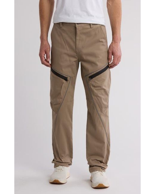 American Stitch Natural Reflective Piped Stretch Cotton Twill Pants for men