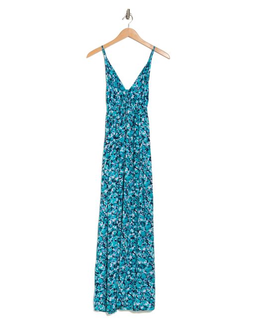 Tiare Hawaii Blue Gracie Floral Maxi Dress