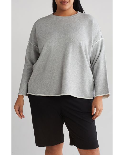Eileen Fisher Gray Crewneck Boxy Pullover