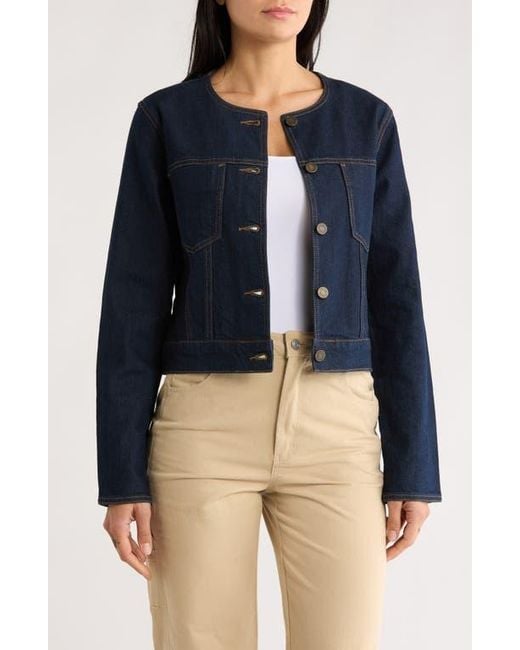 Habitual Blue Collarless Denim Jacket