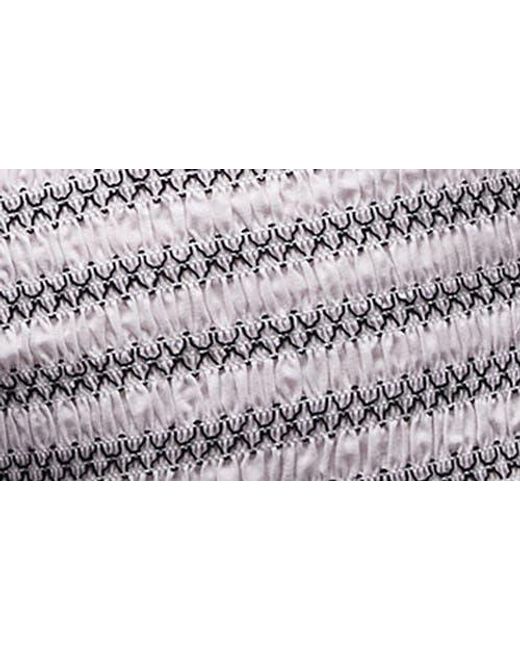 TOPSHOP Gray V-Neck Puff Sleeve Shirred Top