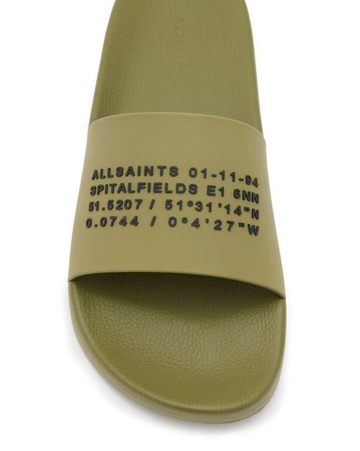 AllSaints Mens Olive Green Slides Sandals Size 12 US 45 EU 11‎ UK Renegade AllSaints Green Renegade Men main image 4