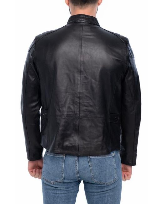 VELLAPAIS Black Lanier Leather Jacket for men