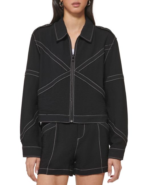 DKNY Black Crinkle Jacket