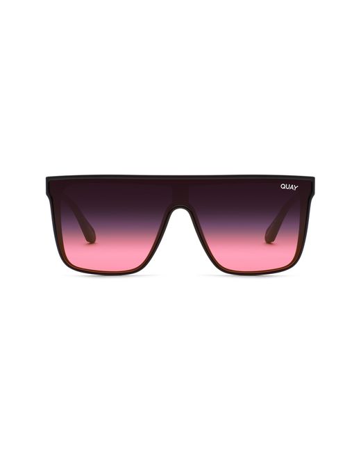 Quay Red Night Fall 52mm Gradient Flat Top Sunglasses