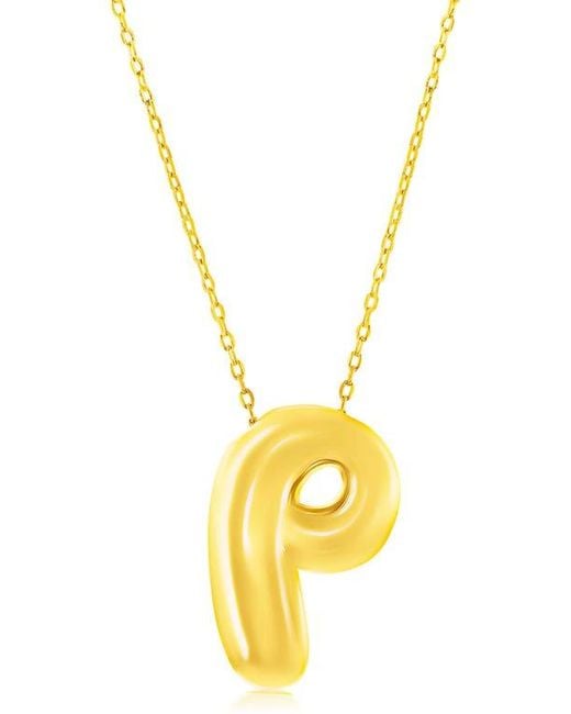 Simona Metallic Bubble Initial Pendant Necklace