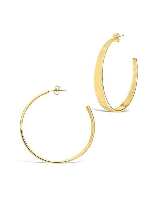 Sterling Forever Metallic Graduated Hoop Earrings